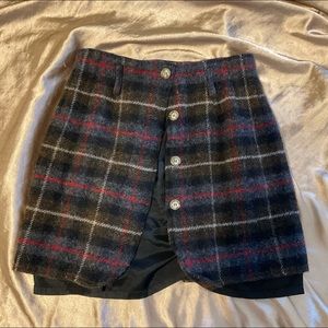 Plaid wool skirt